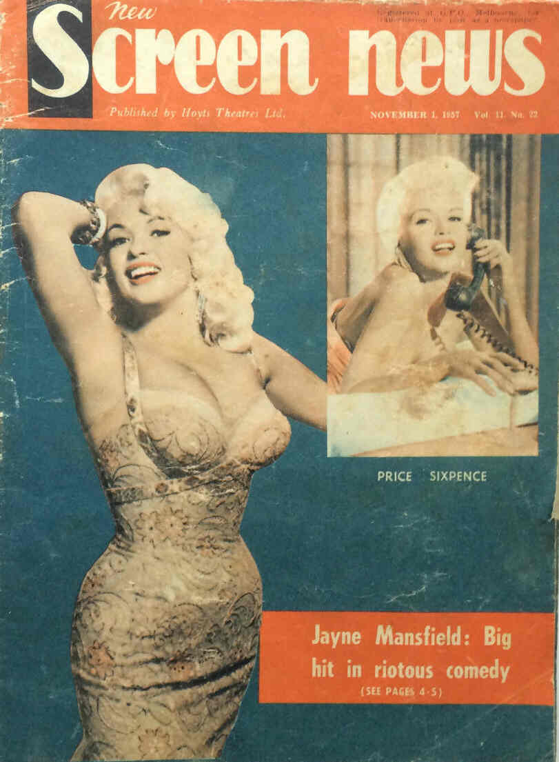 NEW SCREEN NEWS magazine side cover  Vol 11 # 22 1 November 1957