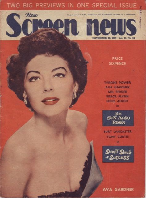 NEW SCREEN NEWS magazine side cover  Vol 11 # 24 29 November 1957