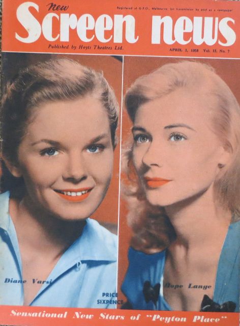 NEW SCREEN NEWS magazine side cover  Vol 12 # 7 3 April 1958