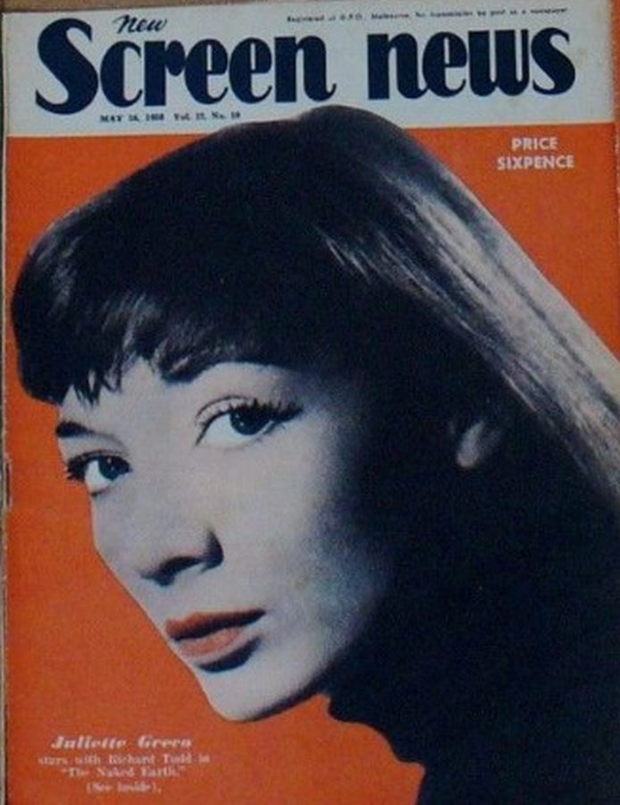 NEW SCREEN NEWS magazine side cover  Vol 12 # 10 16 May 1958