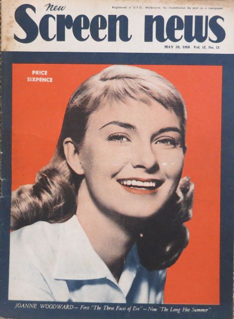 NEW SCREEN NEWS magazine side cover  Vol 12 # 11 30 May 1958
