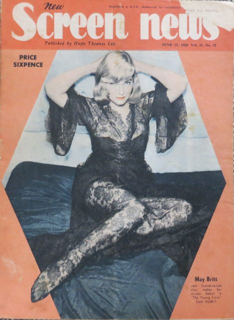 NEW SCREEN NEWS magazine side cover  Vol 12 # 12 13 June 1958