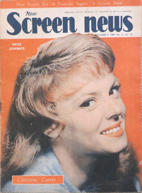 NEW SCREEN NEWS magazine side cover  Vol 12 # 18 5 September 1958