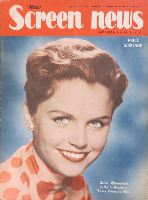 NEW SCREEN NEWS magazine side cover  Vol 12 # 23 14 November 1958