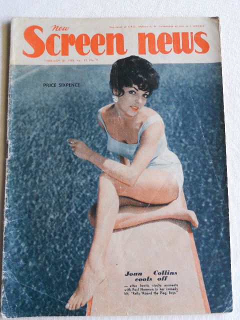 NEW SCREEN NEWS magazine side cover  Vol 13 # 4 20 February 1959