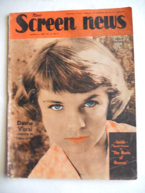 NEW SCREEN NEWS magazine side cover  Vol 13 # 5 6 March 1959