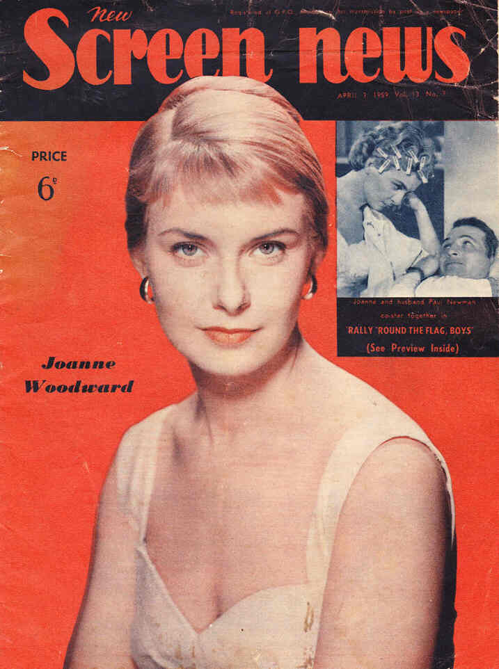 NEW SCREEN NEWS magazine side cover  Vol 13 # 7 3 April 1959