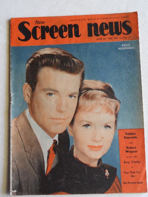 NEW SCREEN NEWS magazine side cover  Vol 13 # 13 26 June 1959