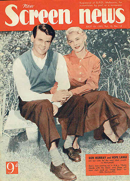 NEW SCREEN NEWS magazine side cover  Vol 13 # 14 10 July 1959
