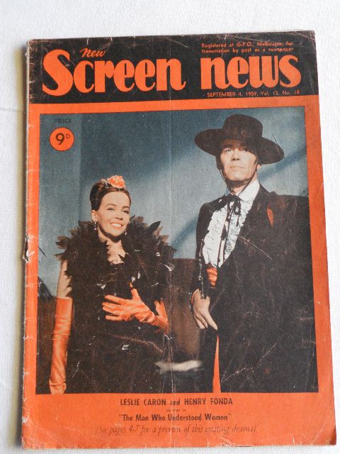 NEW SCREEN NEWS magazine side cover  Vol 13 # 18 4 September 1959
