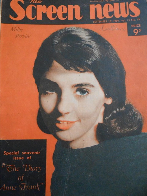 NEW SCREEN NEWS magazine side cover  Vol 13 # 19 18 September 1959