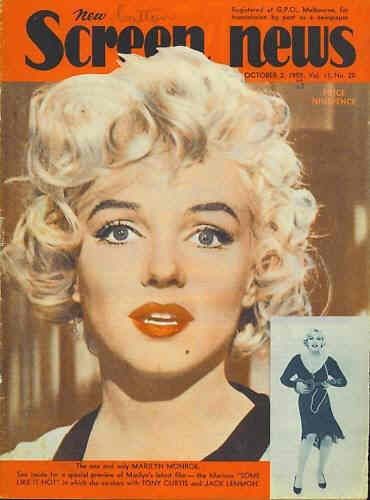 NEW SCREEN NEWS magazine side cover  Vol 13 # 20 2 October 1959