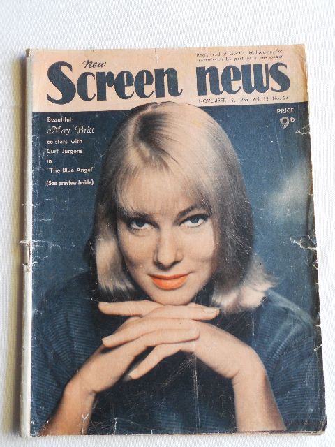 NEW SCREEN NEWS magazine side cover  Vol 13 # 23 13 November 1959