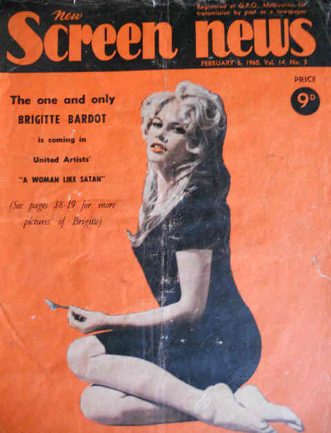 NEW SCREEN NEWS magazine side cover  Vol 14 # 3 5 February 1960