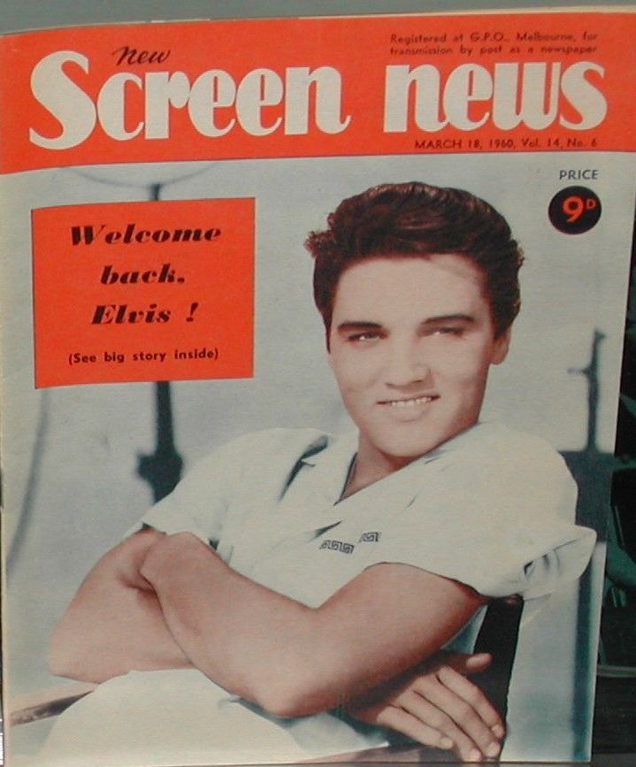 NEW SCREEN NEWS magazine side cover  Vol 14 # 6 18 March 1960