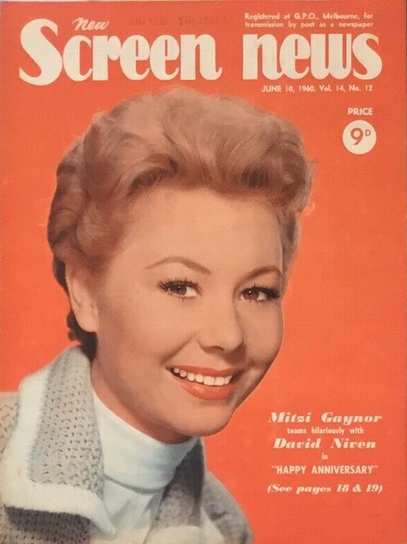NEW SCREEN NEWS magazine side cover  Vol 14 # 12 10 June 1960