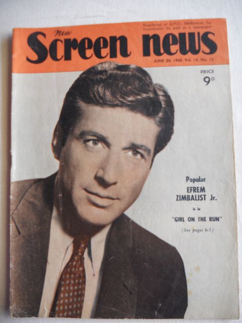 NEW SCREEN NEWS magazine side cover  Vol 14 # 13 24 June 1960