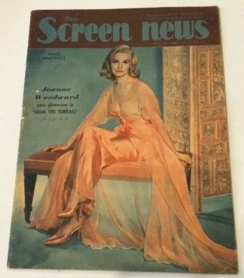 NEW SCREEN NEWS magazine side cover  Vol 14 # 15 22 July 1960