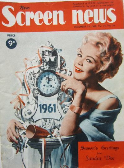 NEW SCREEN NEWS magazine side cover  Vol 14 # 26 23 December 1960