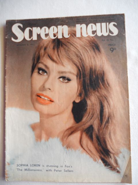 NEW SCREEN NEWS magazine side cover  Vol 15 # 1 6 January 1961