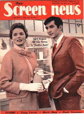 NEW SCREEN NEWS magazine side cover  Vol 16 # 1 5 January 1962