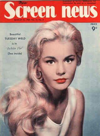 NEW SCREEN NEWS magazine side cover  Vol 16 # 6 16 March 1962