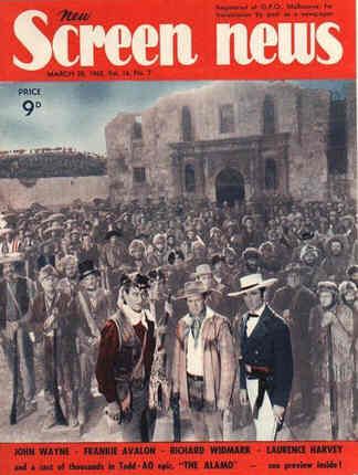 NEW SCREEN NEWS magazine side cover  Vol 16 # 7 30 March 1962