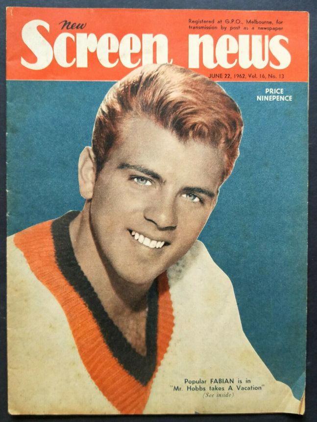 NEW SCREEN NEWS magazine side cover  Vol 16 # 13 22 June 1962