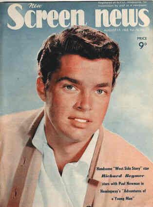 NEW SCREEN NEWS magazine side cover  Vol 16 # 17 17 August 1962