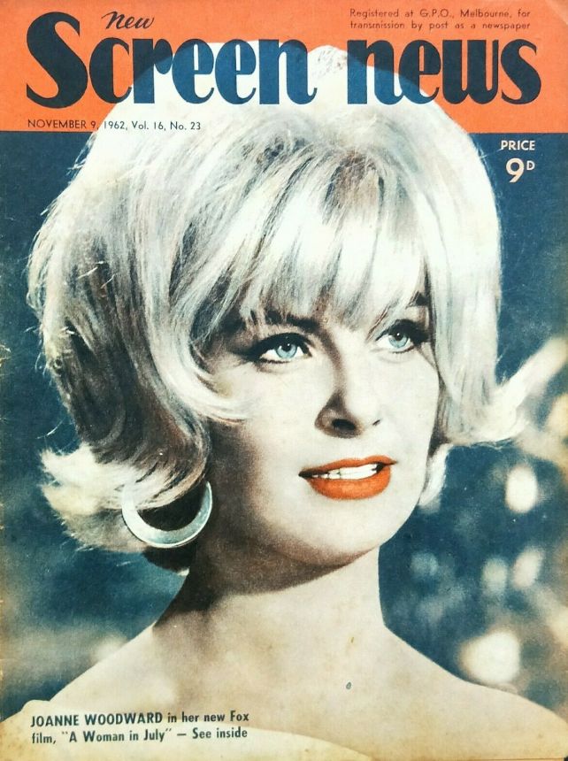 NEW SCREEN NEWS magazine side cover  Vol 16 # 23 9 November 1962