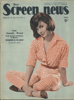 NEW SCREEN NEWS magazine side cover  Vol 17 # 4 15 February 1963