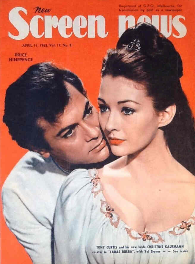 NEW SCREEN NEWS magazine side cover  Vol 17 # 8 11 April 1963