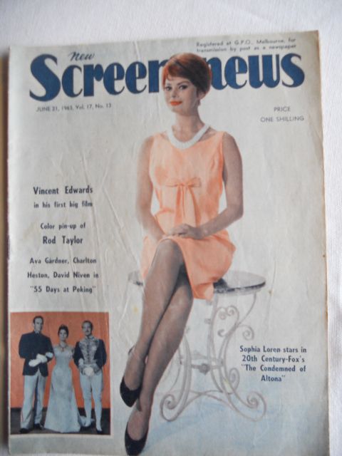 NEW SCREEN NEWS magazine side cover  Vol 17 # 13 21 June 1963