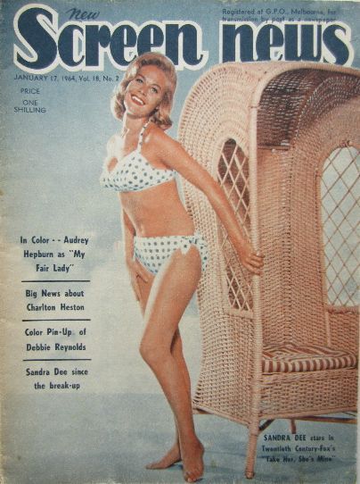 NEW SCREEN NEWS magazine side cover  Vol 18 # 2 17 January 1964