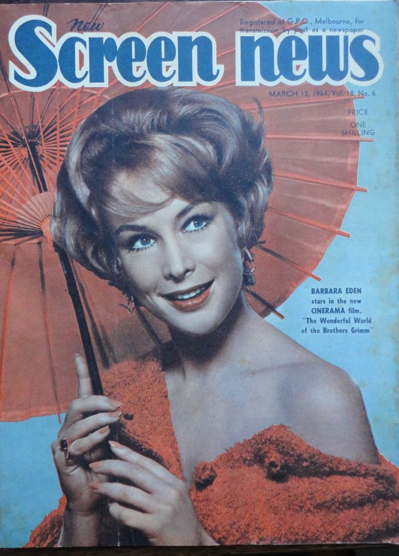 NEW SCREEN NEWS magazine side cover  Vol 18 # 6 13 March 1964