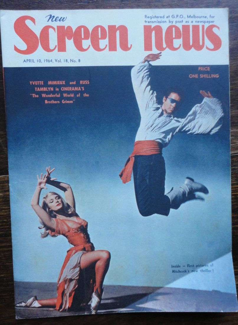 NEW SCREEN NEWS magazine side cover  Vol 18 # 8 10 April 1964