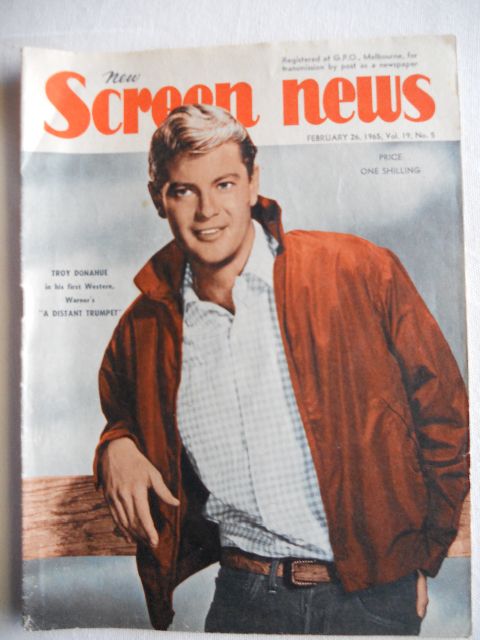 NEW SCREEN NEWS magazine side cover  Vol 19 # 5 26 February 1965