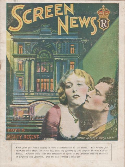 NEW SCREEN NEWS magazine side cover 16 March 1929
