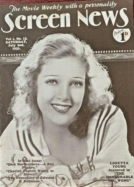 NEW SCREEN NEWS magazine side cover  Vol 1 No  15 2 July 1932