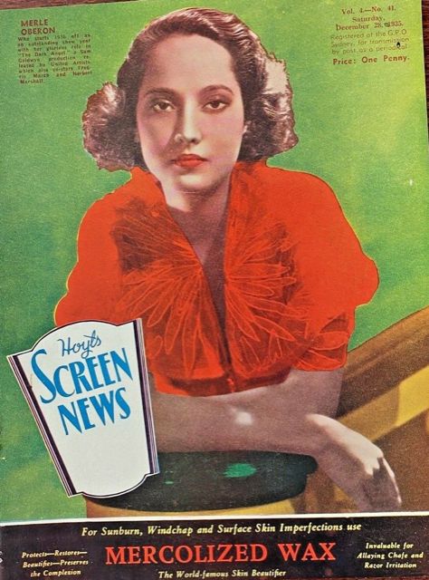 NEW SCREEN NEWS magazine side cover  Vol 4 No  41 28 December 1935