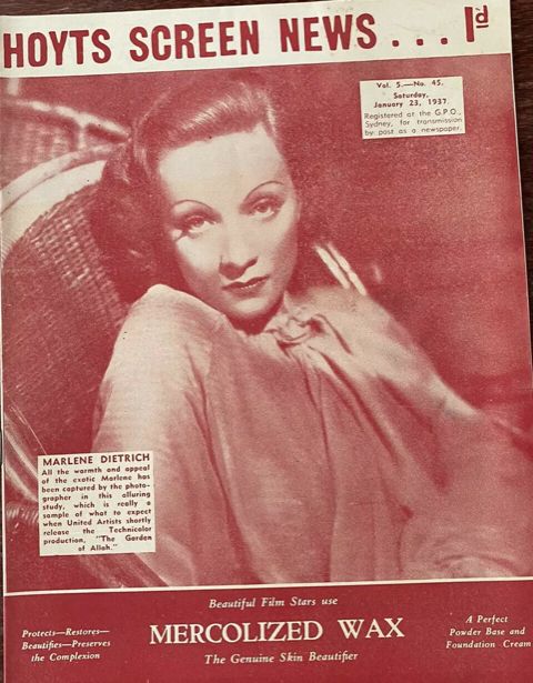 NEW SCREEN NEWS magazine side cover  Vol 5 No  45 23 January 1937