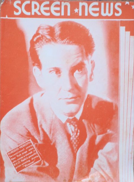 NEW SCREEN NEWS magazine side cover  1937
