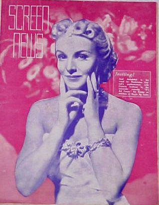 NEW SCREEN NEWS magazine side cover April 1938
