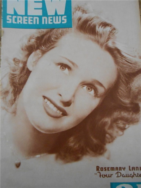 NEW SCREEN NEWS magazine side cover 15 April 1939