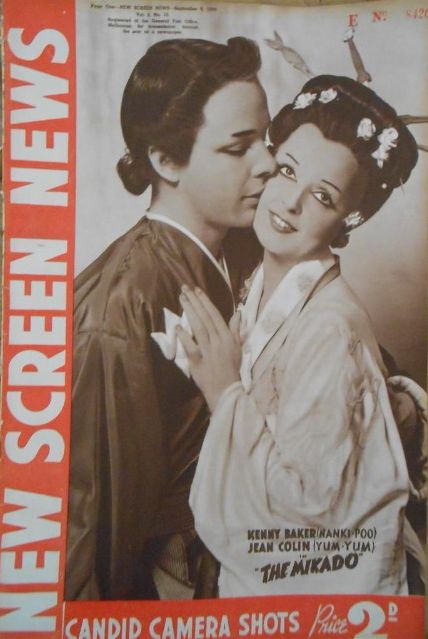 NEW SCREEN NEWS magazine side cover 9 September 1939