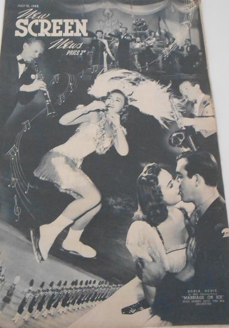 NEW SCREEN NEWS magazine side cover 31 July 1943