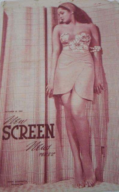 NEW SCREEN NEWS magazine side cover 16 October 1943