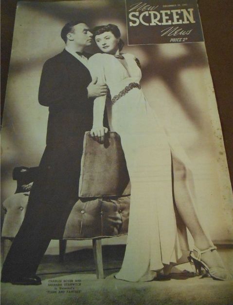 NEW SCREEN NEWS magazine side cover 18 December 1943