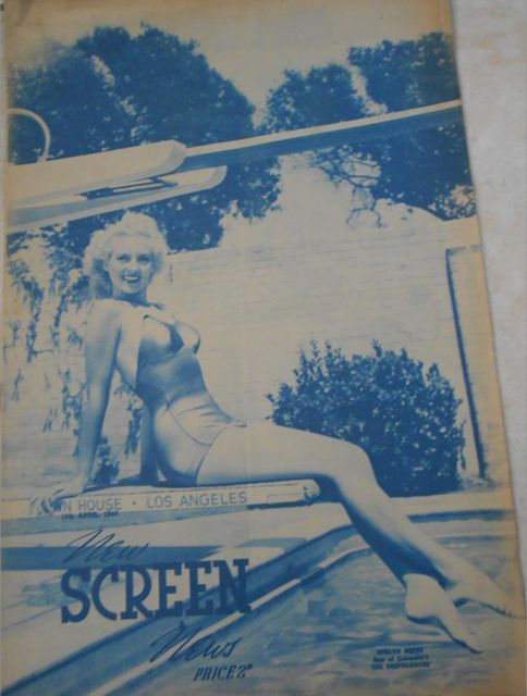 NEW SCREEN NEWS magazine side cover 15 April 1944