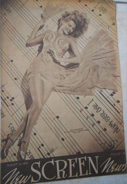 NEW SCREEN NEWS magazine side cover 12 August 1944